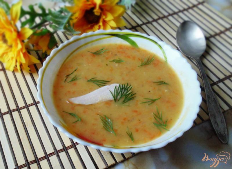 Фото приготовление рецепта: Гороховый суп с копченой индейкой шаг №8