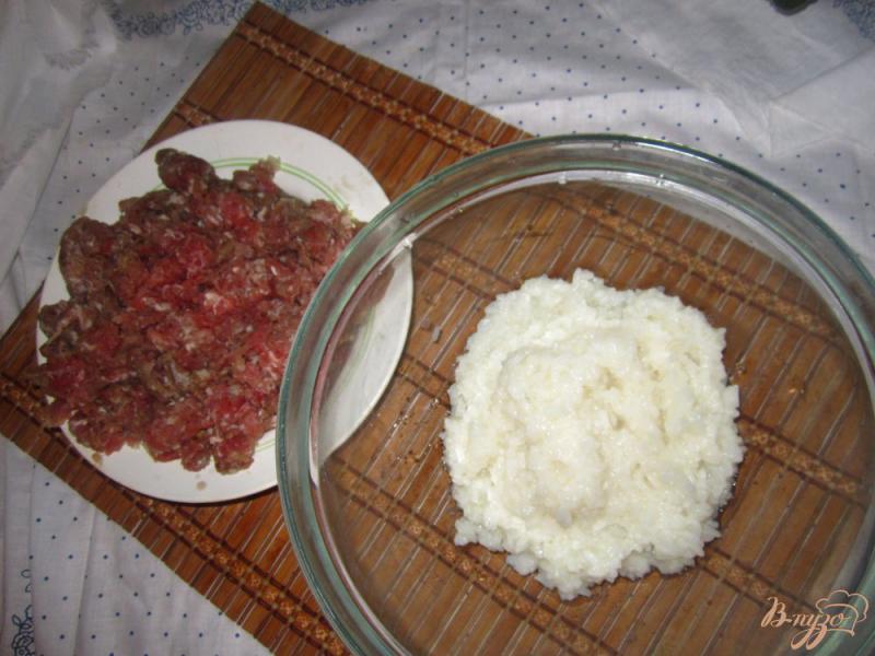 Фото приготовление рецепта: Котлеты с рисом и фаршем шаг №1