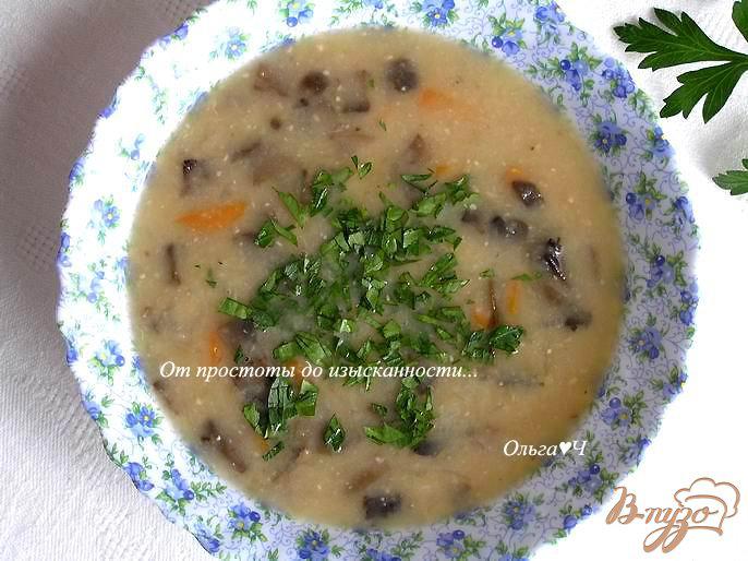 Фото приготовление рецепта: Фасолевый суп-пюре с грибами шаг №6
