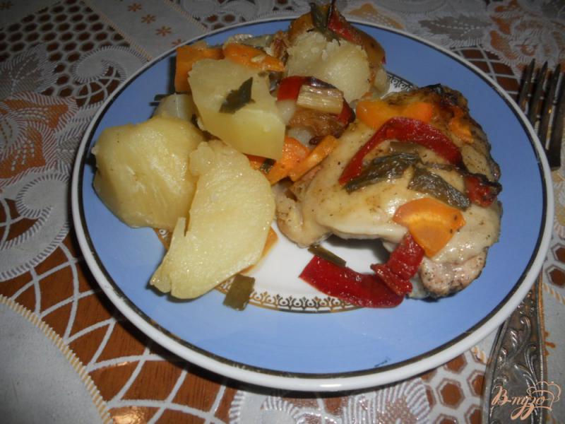 Фото приготовление рецепта: Курица с овощами в рукаве для запекания шаг №13