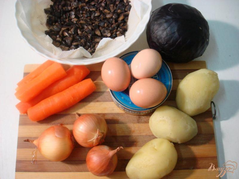 Фото приготовление рецепта: Салат из консервы шаг №1