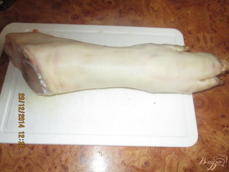 Фото приготовление рецепта: Холодец на свиной ножке и домашнем петухе шаг №1