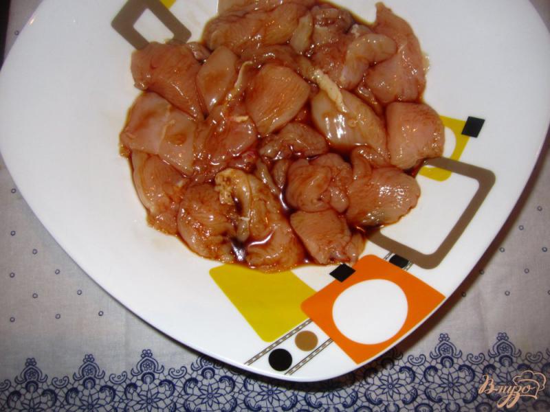 Фото приготовление рецепта: Куриное филе в соево-томатном соусе с цветной пастой шаг №1