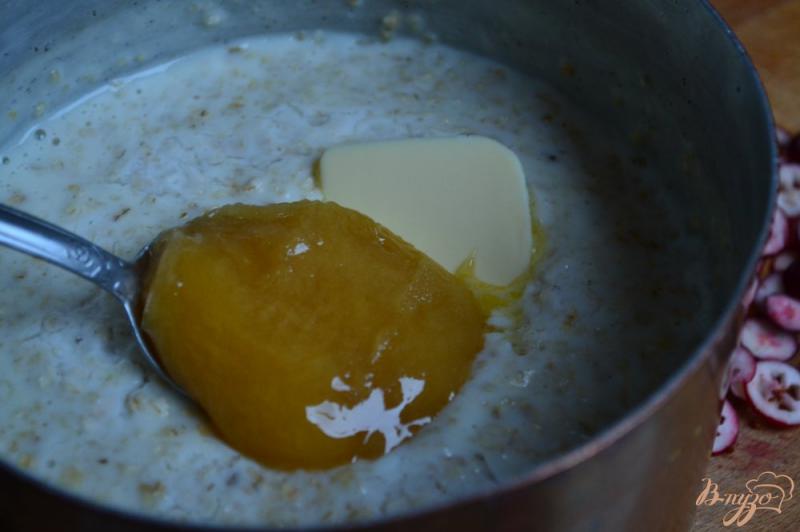 Фото приготовление рецепта: Овсяная каша с медом и клюквой шаг №2