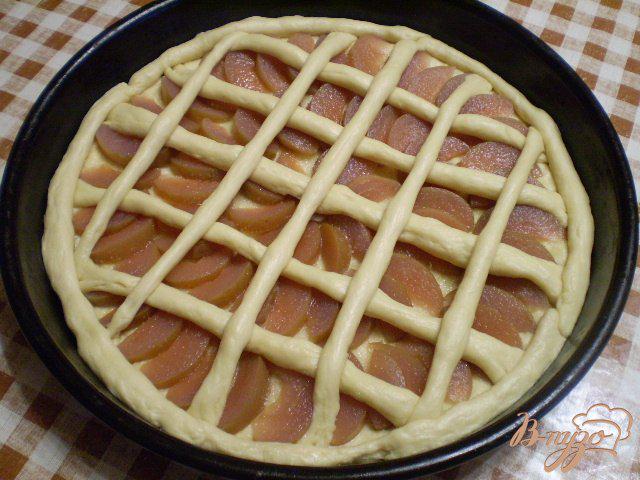 Фото приготовление рецепта: Пирог дрожжевой с яблоками шаг №9