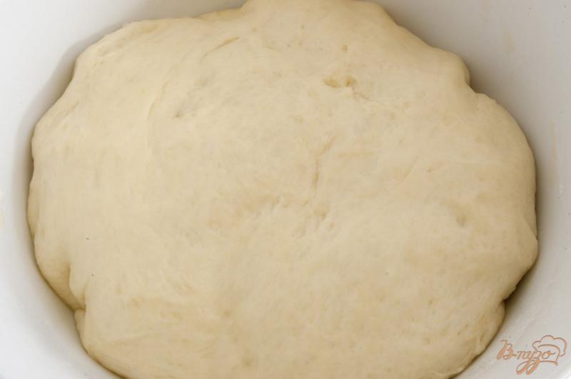Фото приготовление рецепта: Пирог из дрожжевого теста с кусочками яблок шаг №6