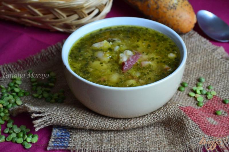 Фото приготовление рецепта: Гороховый суп с белой фасолью шаг №6