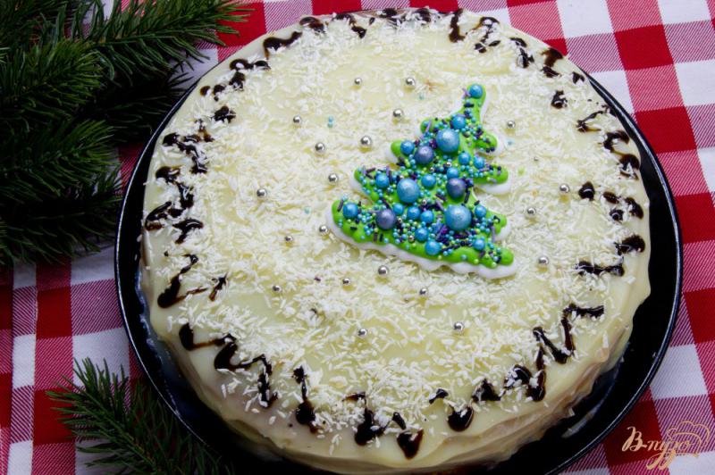 Фото приготовление рецепта: Бисквитный торт с заварным кремом шаг №11