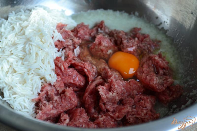 Фото приготовление рецепта: Мясные тефтели с рисом и овощами шаг №2