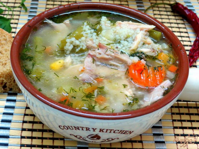 Фото приготовление рецепта: Суп овощной с кус - кусом шаг №9