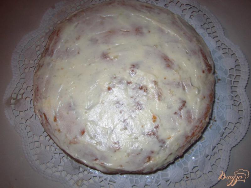 Фото приготовление рецепта: Бисквитный торт с шоколодно-масленым кремом шаг №10