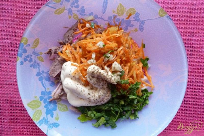 Фото приготовление рецепта: Салат из говядины с морковью по-корейски шаг №5