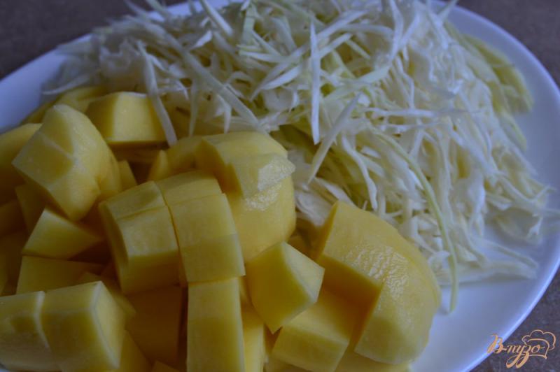 Фото приготовление рецепта: Суп из белокочанной капусты с кусочками тыквы шаг №2
