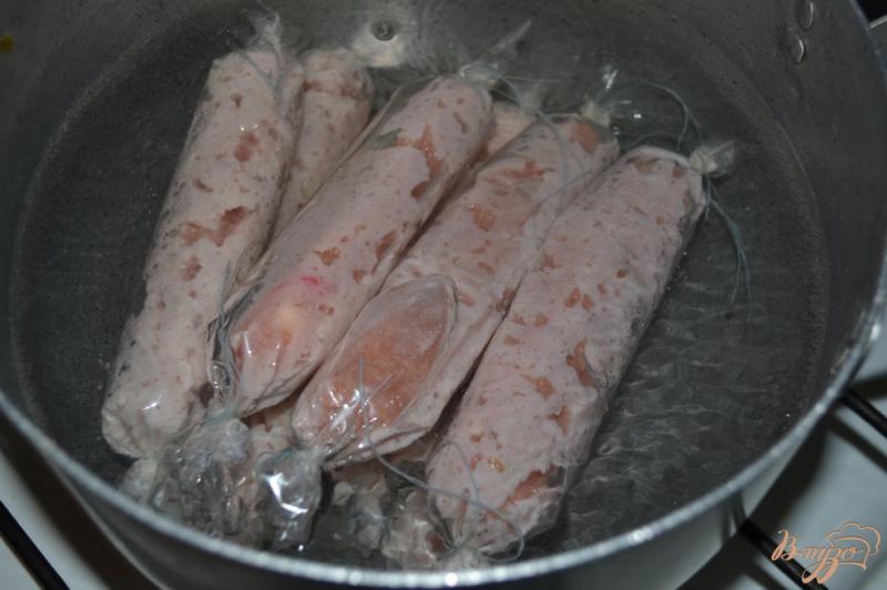 Фото приготовление рецепта: Детские куриные сосиски шаг №8