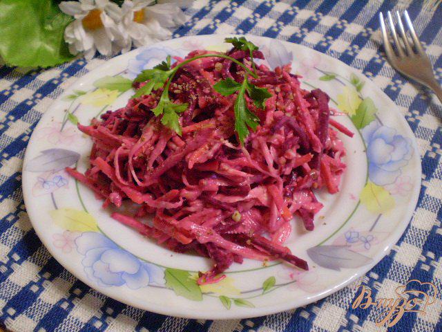Фото приготовление рецепта: Салат капустный со свеклой шаг №7