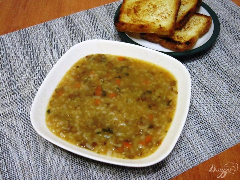 Фото приготовление рецепта: Суп с рисом и чечевицей шаг №8