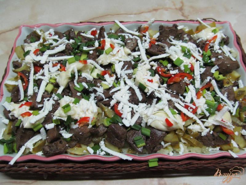 Фото приготовление рецепта: Салат из печени шаг №11