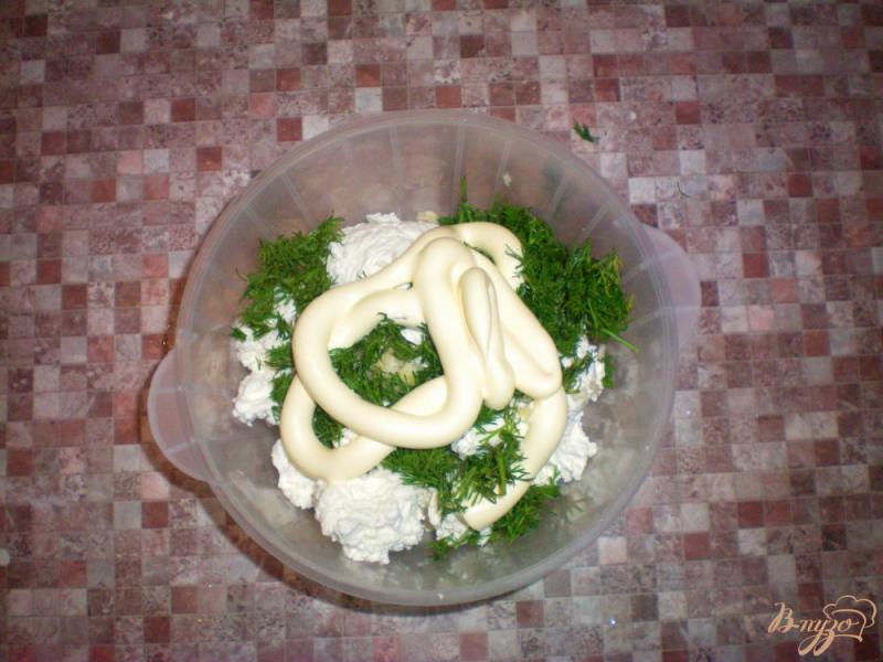 Фото приготовление рецепта: Закуска из лаваша с творожной начинкой шаг №3