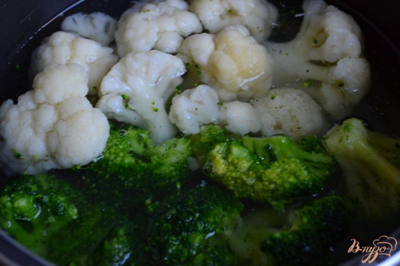 Фото приготовление рецепта: Теплый салат с брокколи и цветной капустой шаг №1