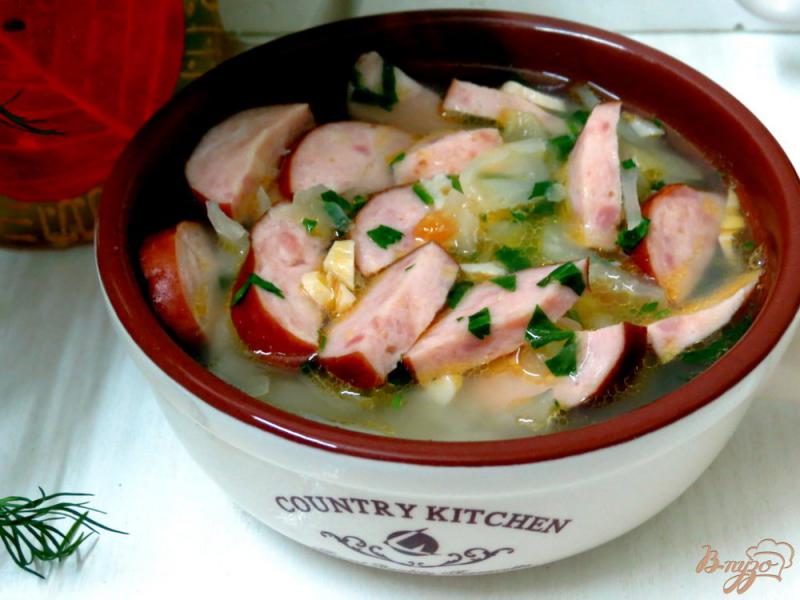 Фото приготовление рецепта: Крестьянский суп с домашними колбасками шаг №6