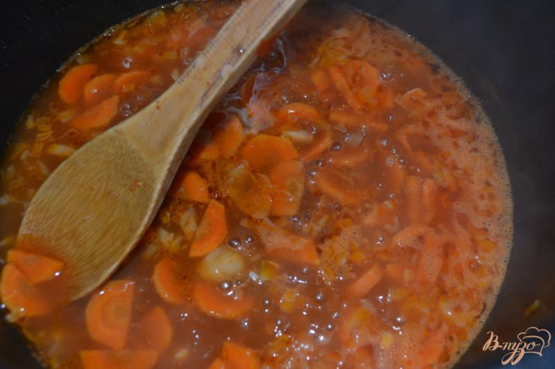 Фото приготовление рецепта: Постный борщ с килькой в томате в мультиварке шаг №5