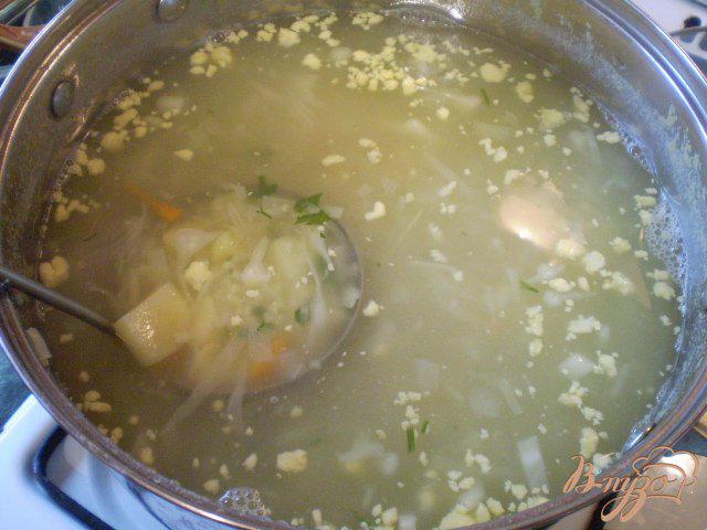 Фото приготовление рецепта: Суп капустный с пшеном и яйцами шаг №9