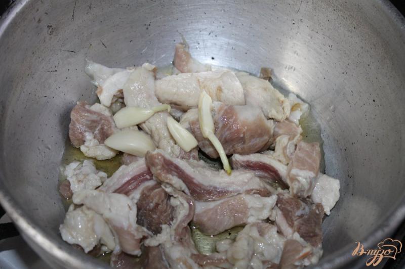 Фото приготовление рецепта: Плов со свининой и аджикой шаг №3