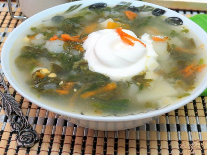 Фото приготовление рецепта: Суп со щавелем и шпинатом (постный) шаг №11