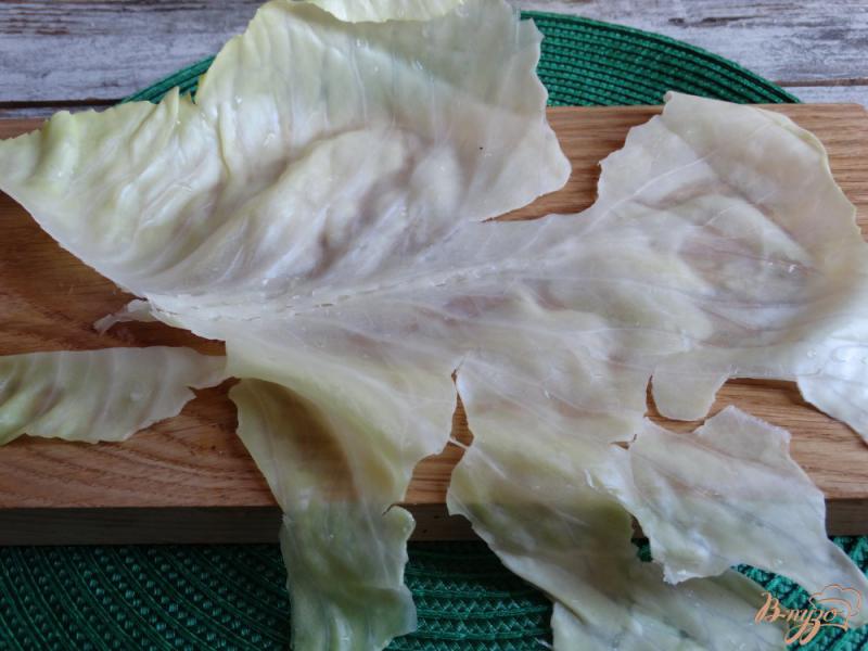 Фото приготовление рецепта: Сосиски в капустных листьях шаг №1