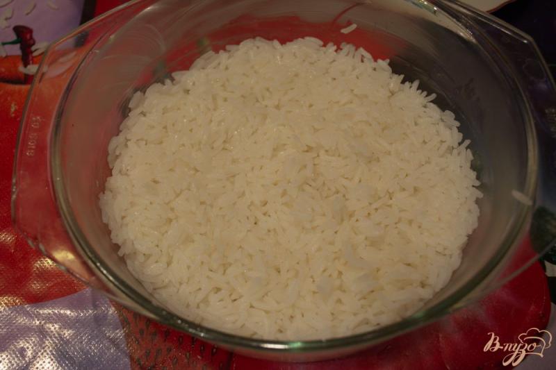 Фото приготовление рецепта: Детская запеканка с рисом и фаршем шаг №7