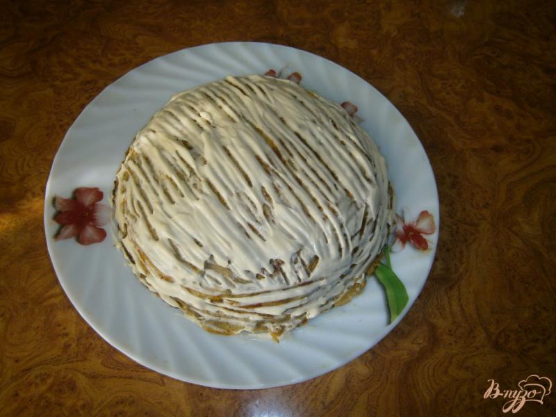 Фото приготовление рецепта: Печеночный торт шаг №6