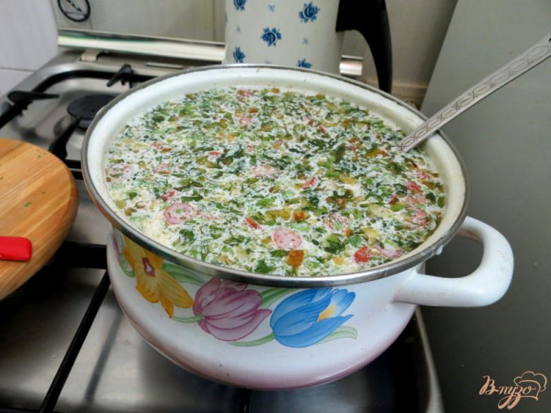 Фото приготовление рецепта: Суп сливочный с копчёностями шаг №8