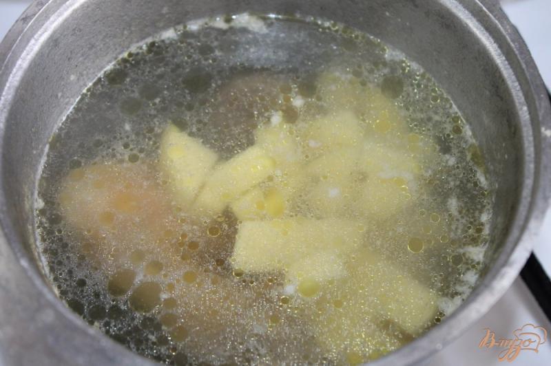 Фото приготовление рецепта: Суп с щавелем и крапивой на курином бульоне шаг №3