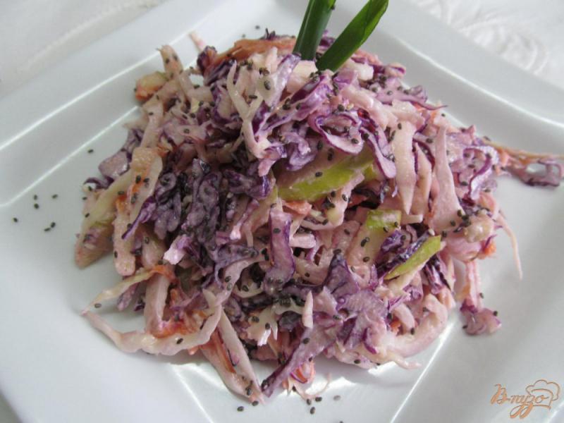 Фото приготовление рецепта: Салат из капусты с яблоком и семенами чиа шаг №6