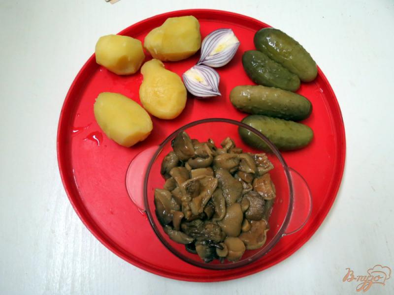 Фото приготовление рецепта: Салат из огурцов и грибов шаг №1