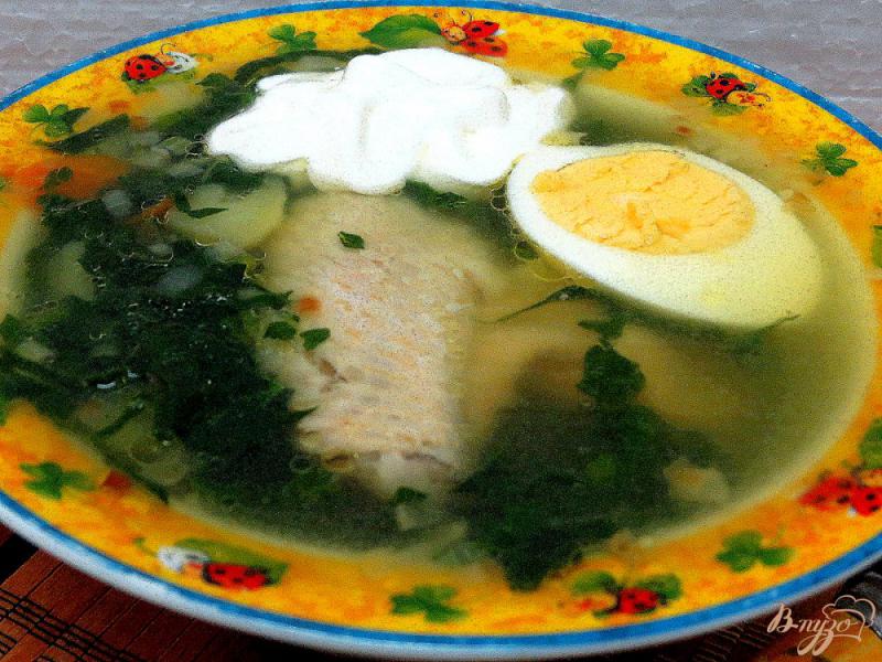 Фото приготовление рецепта: Суп с крапивой и шпинатом шаг №10