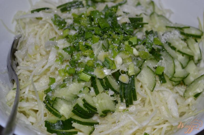 Фото приготовление рецепта: Свежий салат из капусты шаг №4