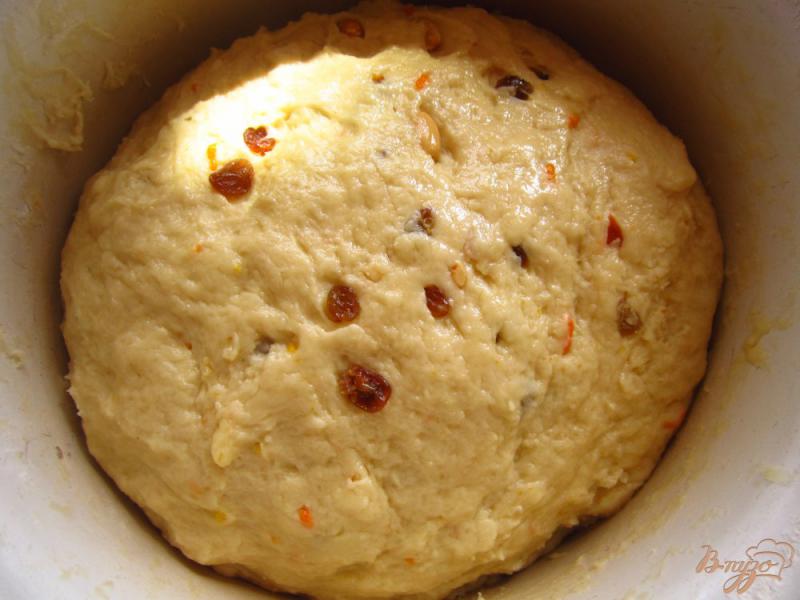 Фото приготовление рецепта: Пасхальный кулич с цедрой апельсина и ароматом мартини шаг №10