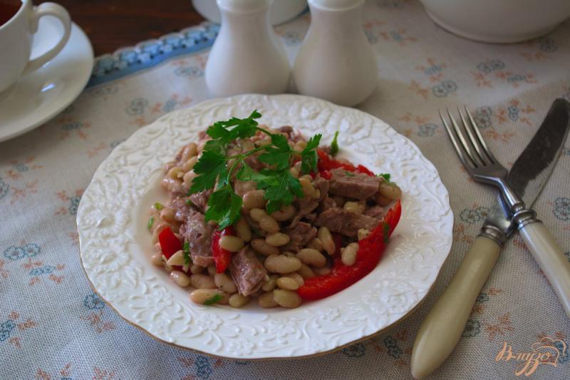 Фото приготовление рецепта: Салат с фасолью и говядиной шаг №5