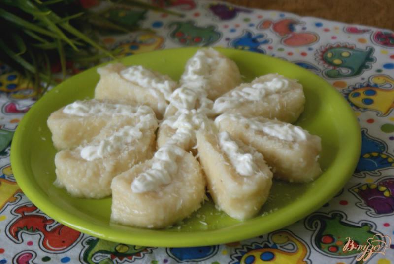 Фото приготовление рецепта: Ленивые вареники с кокосовой стружкой шаг №6