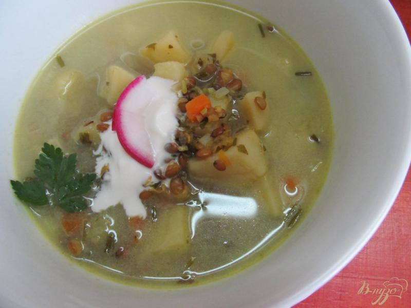 Фото приготовление рецепта: Суп с чечевицей и шпинатом шаг №9