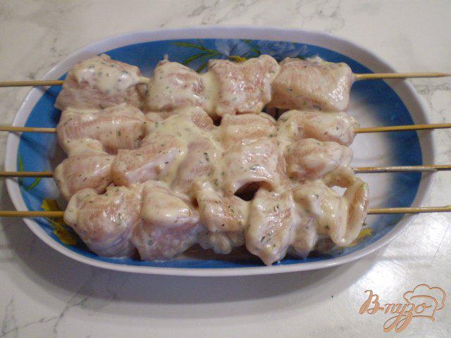 Фото приготовление рецепта: Шашлык в духовке из куриного филе шаг №9