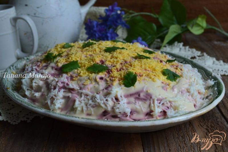 Фото приготовление рецепта: Свекольный салат с куриным мясом шаг №7