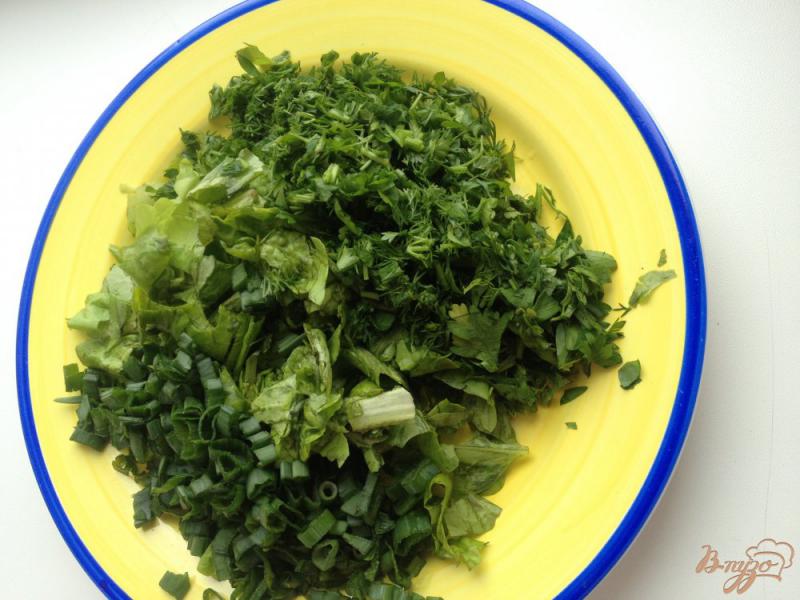 Фото приготовление рецепта: Салат с редисом и зеленью шаг №2