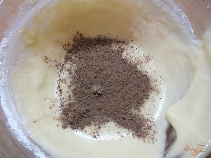 Фото приготовление рецепта: Полосатый кекс с шоколадом шаг №9