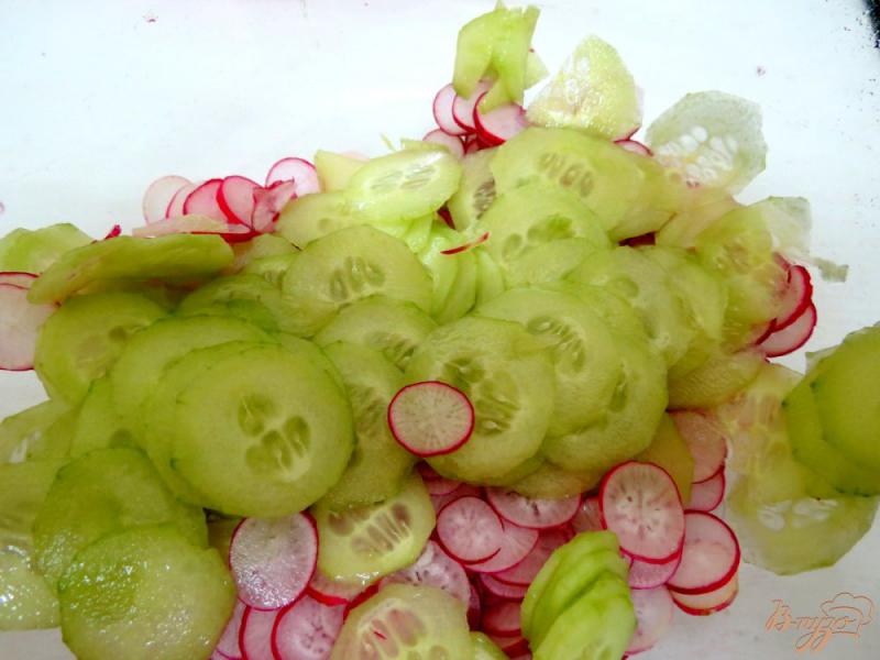 Фото приготовление рецепта: Салат из редиса с капустой. шаг №4