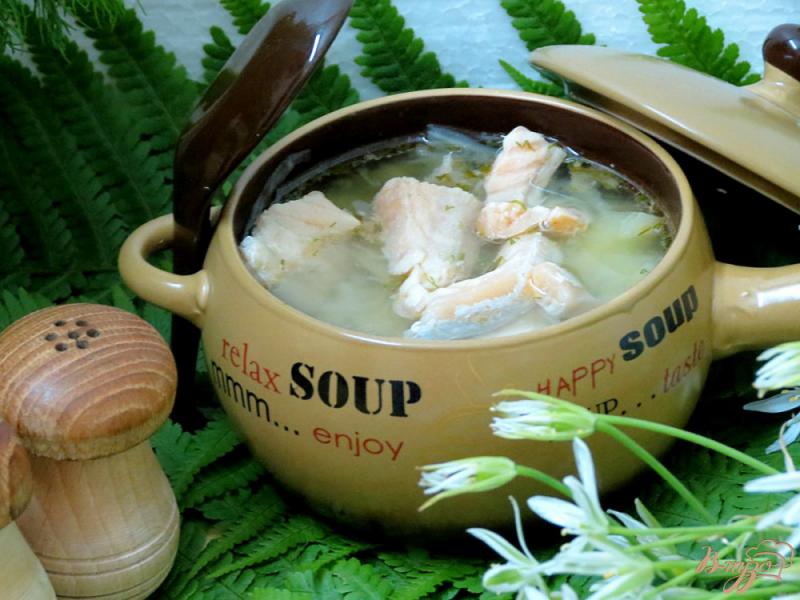 Фото приготовление рецепта: Суп из сёмги, капусты и белого вина шаг №11