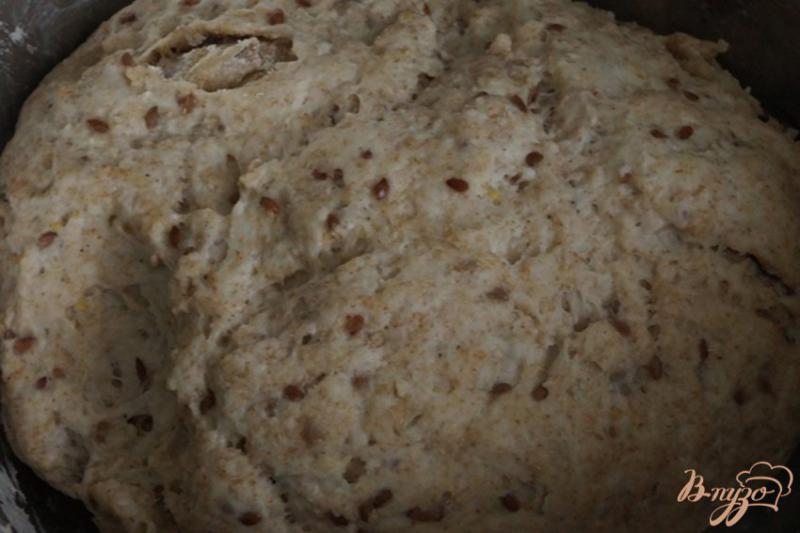 Фото приготовление рецепта: Хлеб «Цельнозерновой» с горчицей и семенами льна шаг №7
