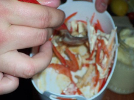 Салат с курицей и мясом краба Салат с курицей и мясом краба