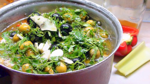 Маринованные морепродукты и овощи Маринованные морепродукты и овощи